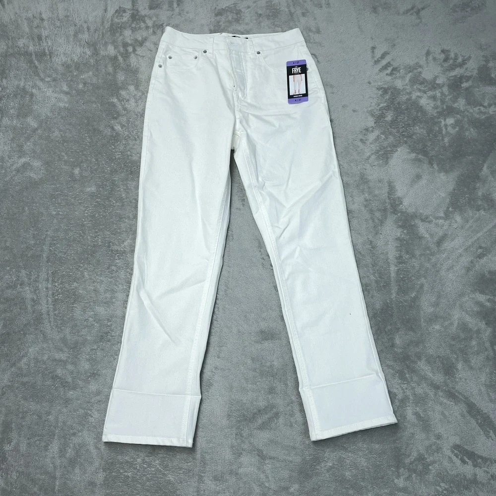 Frye Women's Size 4/27 High-Rise Ivory Cotton Blend Jeans H0091 - Picture 2 of 10